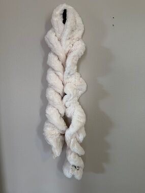 NWT Soft Cream Faux Fur Braided Scarf